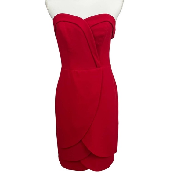 Eva Franco Anka Dress in Red Strapless Tulip Hem Evening Wear Size 6 NWT - Picture 11 of 11